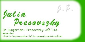 julia presovszky business card